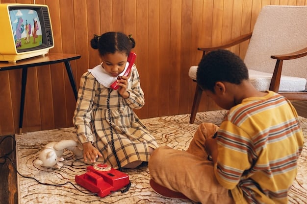 A scene from a popular Nollywood film showing a family gathered in a living room watching TV. The atmosphere is warm and inviting, reflecting the cultural relevance of the film. The actors are wearing traditional Nigerian attire and the set is authentically decorated.