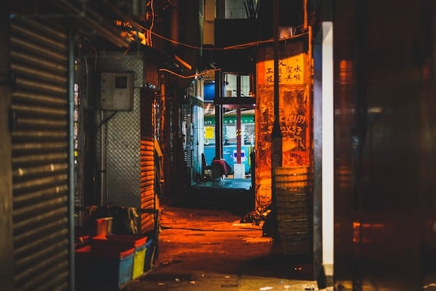 A dimly lit street scene in Lagos, Nigeria, with vendors selling pirated DVDs. The image should convey a sense of the prevalence and openness of film piracy in the region. The vendors' faces are slightly blurred to protect their identities.