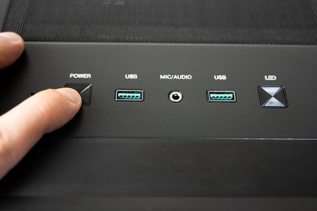A medium shot of the back panel of the Samsung AU7000, highlighting the various ports, including HDMI and USB. The camera focuses on the arrangement and labeling of the ports to showcase connectivity options.