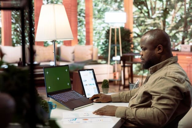 A person in Lagos, Nigeria, working on a laptop with a web hosting control panel displayed on the screen. The background includes a busy street scene, highlighting the intersection of technology and everyday life in Nigeria.