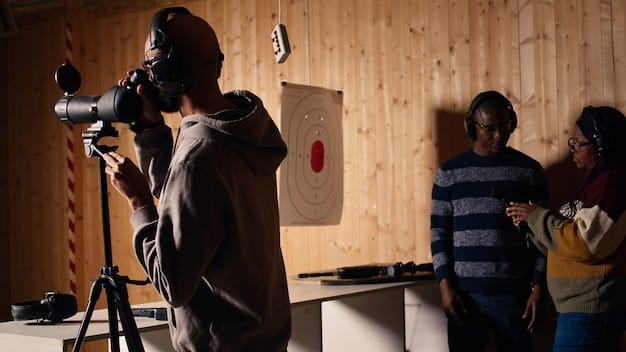 A film director in Nigeria reviewing footage on set with a serious expression. He's surrounded by camera equipment and crew members, highlighting the technical aspects of filmmaking in Nollywood.